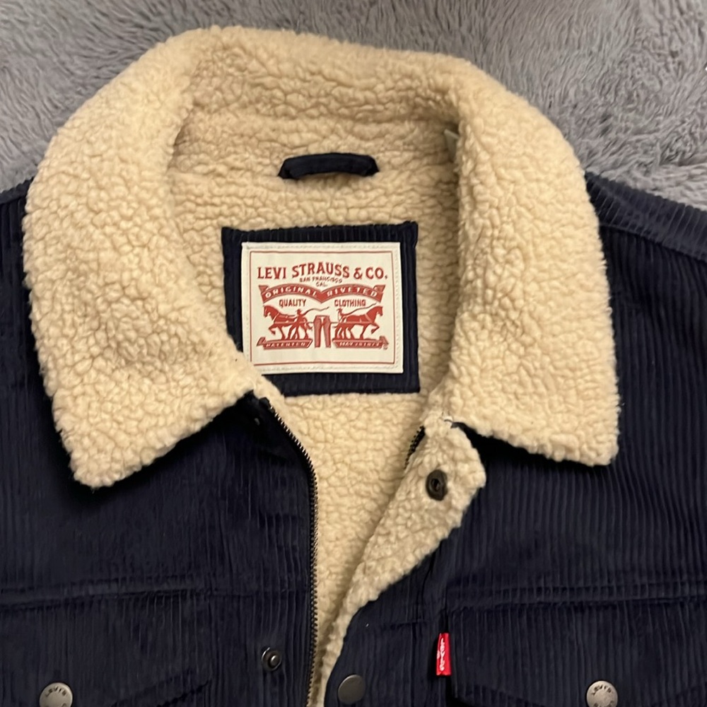 Levi's Men's Black Corduroy Jacket -Navy Blue - Picture 2 of 7